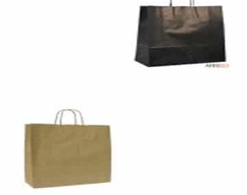 Sac en Papier Kraft Vierge, Poignée torsadée (Réf: abgsho06)