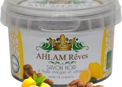 Savon noir huile d’argan et citron (Réf: abgcos09)