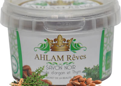 Savon noir huile d’argan et thym (Réf: abgcos11)